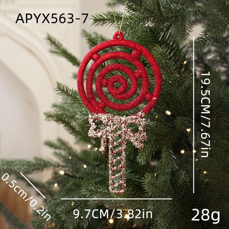 Décoration de Noël en plastique - Boule lollipop rouge et or - 28g (1/2)