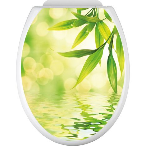 Stickers Abattant WC - Feuilles - 35x43 cm - Adhésif BRILLANT (1/2)