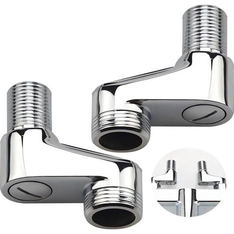 Juego de 2 adaptadores de conexión en S, 3/4" AG x 1/2" AG, desplazamiento de 40 mm, latón, conexión excéntrica de 3/4" x 1/2" para grifos murales - Crezuo (1/4)
