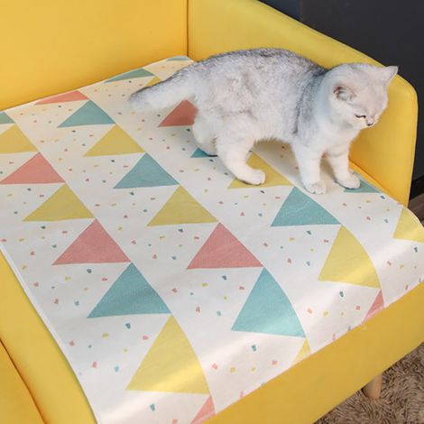 Tapis rafraîchissant d'été pour chien et chat, matelas rafraîchissant et coussin de glace pour animaux de compagnie (Jaune M)