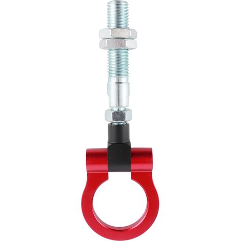 Crochet de remorquage robuste rouge à anneau pliable pour voiture de course, compatible avec Hyundai Veloster 2012-2017 (rouge) (1/5)