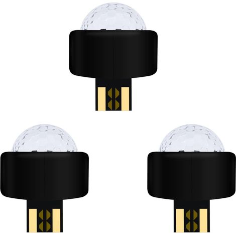 Lot de 3 lumières Disco USB,3 Couleurs LED Disco Mini Boule de lumière de fête activée par Le Son pour Anniversaire,réunion de Famille,fête de Nol,karaoké,décoration de Mariage (1/5)