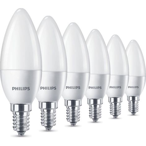 Philips Lampadine LED Oliva, E14, 5.5 W, 2700K, 6 pezzi (1/4)