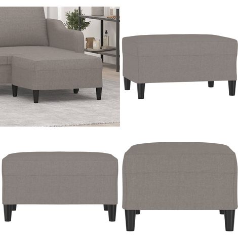 Repose-pied Taupe 70x55x41 cm Tissu - Tabouret - Tissu (1/5)