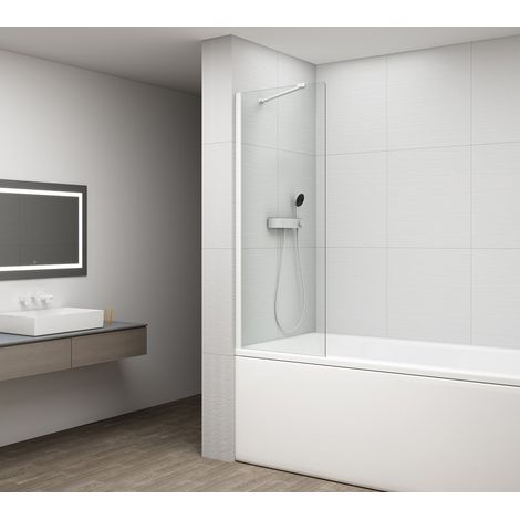 Pare-baignoire FISA 700x1500mm, blanc mat/verre transparent