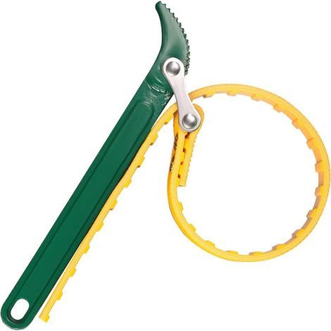 Clé à filtre à huile – 23 cm – Multifonctionnelle – Clé à élastique – Clé à cliquet pour ouvre-bouteille, tuyaux réglables – Outil à main (Jaune) (1/5)