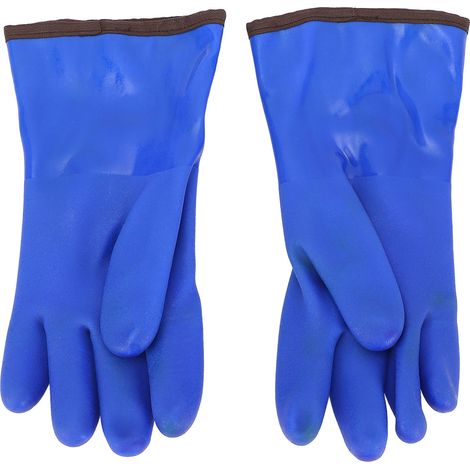 Gants thermiques doublure polaire caoutchouc antidérapant travail d'hiver -20 ℃ résistant à l'eau bleu (1/5)