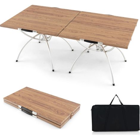 Aluminum Camping Table 2 PCS Foldable Picnic Table Extendable Design (1/5)