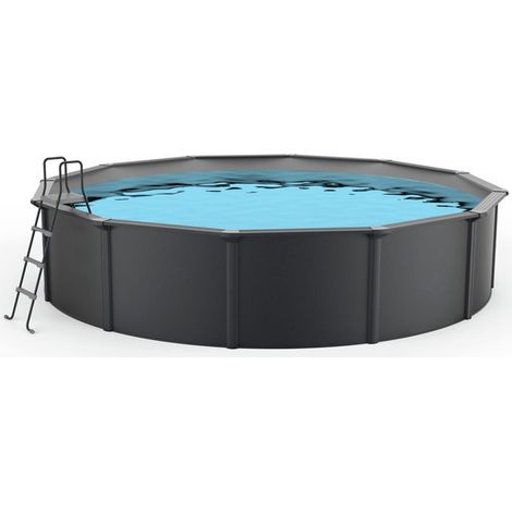 Steinbach Stahlwand Swimming Pool Set "Nuovo de Luxe", anthrazit / silbergrau, Ø 460 x 120 cm, ohne Zubehörset (1/5)