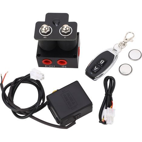 Vanne de Contrôleur de Sac Collecteur, électrovanne de Collecteur de Suspension Pneumatique 1/4NPT avec Télécommande pour Motos. (1/5)