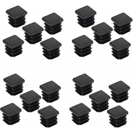 20 tapas para patas de sillas, tapas de tubos cuadrados, tapas de postes de patas de plástico cuadrados. (1/5)
