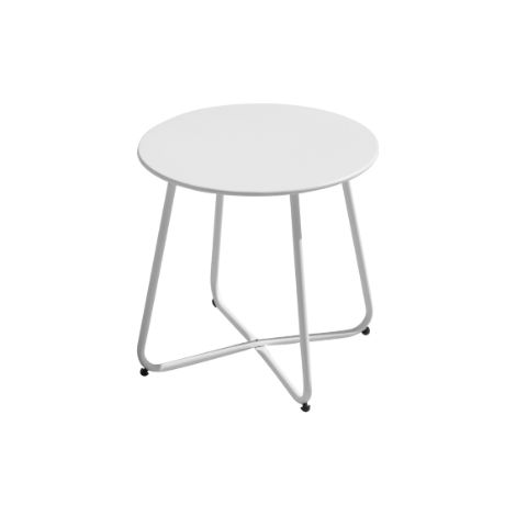 Tavolino rotondo Ø 45 cm in ferro bianco MALIGI HOME MG-ALINA Bianco (1/2)