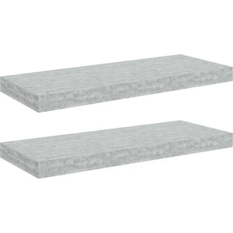 Maison Exclusive - Schweberegale 2 Stk. Betongrau 60x23,5x3,8 cm