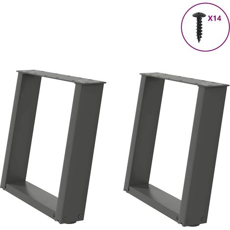 Couchtischbeine U-Form 2 Stk. Anthrazit 50x(42-43) cm Stahl