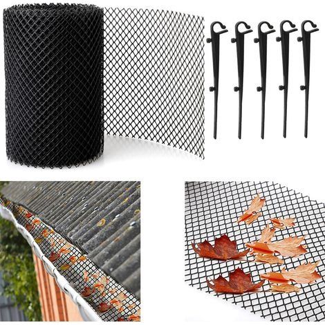 Grillage gouttière, Tapis de Protection pour gouttière,6 m de Long, Plastique, Protection Anti-Feuilles mortes, 16 cm de Large Grille - Protection Contre Les Feuilles (1/4)