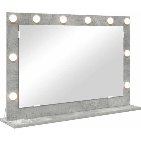 Miroir de vanité avec miroir Gris béton 80 x 55 x 18 cm CFW189972 (1/5)