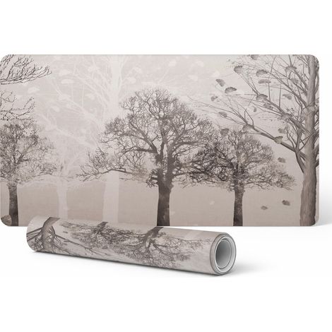 Alfombrilla de rat贸n para escritorio, teclado y port谩til con estampado de madera, 90x45 cm.