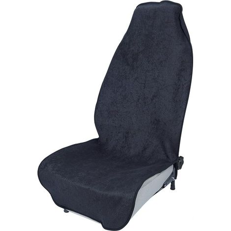 Housse de Siège de Voiture Imperméable Lavable et Antidérapant, Protection de Siège de Voiture Sièges Avant Tissu Éponge, Housse de Siège de Voiture Après Le Sport (Noir) (1/5)