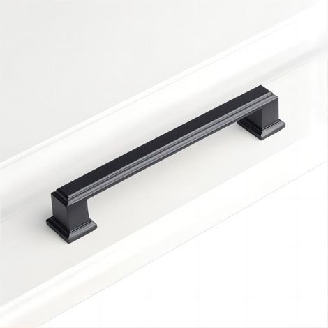 Paquete de 5 tiradores para gabinetes de cocina, color negro mate, de 5 pulgadas (128 mm) con centro de orificio, herrajes para gabinetes, manijas de cocina para gabinetes, manijas para gabinetes, tir (1/3)
