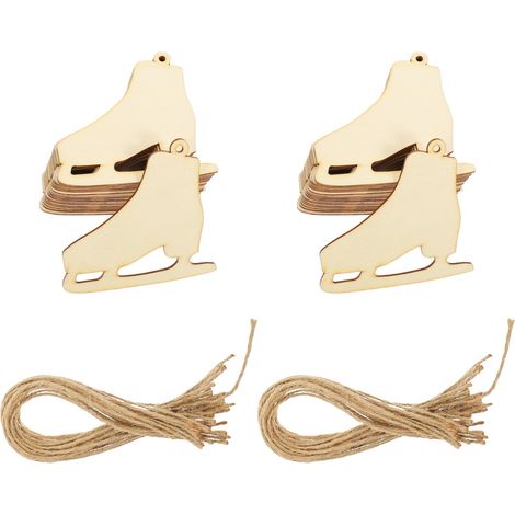 Guirlande De Décoration De Noël - Pendentifs En Bois Non Imprimés - Pour Arbre À Noël Fenêtre Porte Jardin Chambre - 40 Pièces 8,5 x 8 cm (1/5)