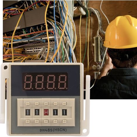 O111ROM DH48S-2Z Minuterie à affichage LCD, relais temporisé, 8 broches, 0,01 s - 9999 h (110 V CA) (1/5)