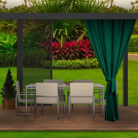 Rideaux d'extérieur pour terrasse Rideau 155x240cm Vert Rideau pour Pergola Imperméable Rideau Rideau Pare-Soleil pour Balcon