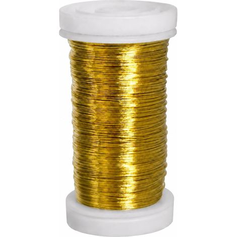 Fil pour fleurs, vert et doré, 100 m x 0,35 mm, fil de liaison pour jardin, art floral et projets de bricolage, stable et flexible, lot de 3, 5, fil de myrthe (5, vert, 5) (1/5)