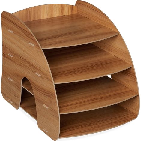 Pratico organizer per documenti da ufficio 27 x 25,5 x 34,5 cm in MDF bianco 130012210