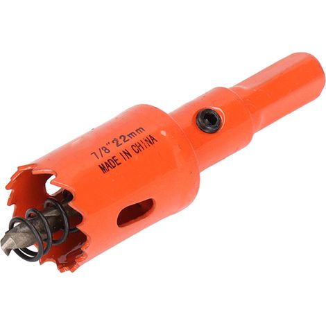Foret scie cloche bimétallique en acier rapide avec mandrin pour bois et métal 7/8 po (22 mm) (1/5)