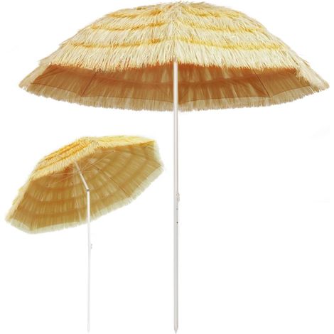 Parasol de plage Naturel 240 cm Style hawaïen (1/5)