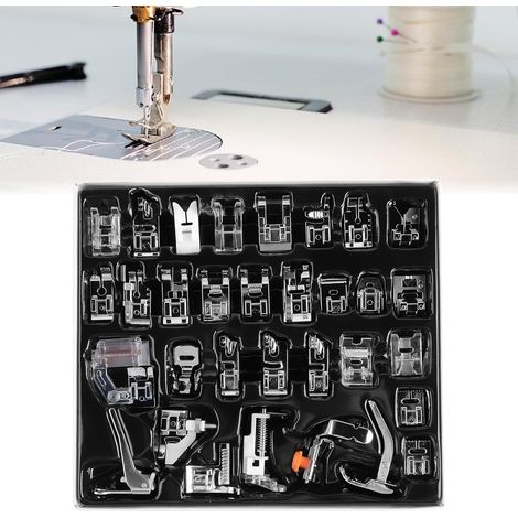 Ensemble de pieds presseurs pour machine à coudre : lot de 32 pièces multifonctionnel, ensemble d'accessoires pour machine à coudre (1/5)
