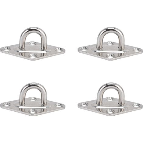 Lot de 4 crochets en acier inoxydable 304 résistants à la corrosion avec anneaux intégrés – pour cordes, câbles d’acier et fixations extérieures