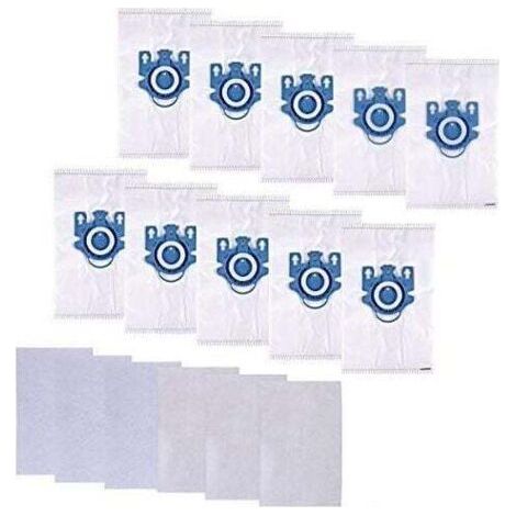 Sac Aspirateur pour Miele GN, Sac Aspirateur Miele Complete C3, Complete C2 et Classic C1, Hyclean 3D Efficiency Miele (10 Sacs + 6 Files)