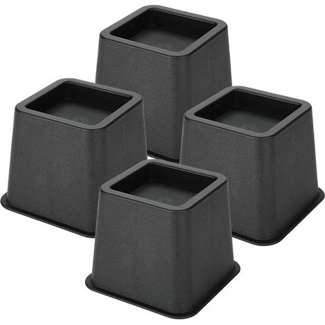 Lot de 4 surélévateurs de meubles 3" réglables, pieds larges pour lit et chaise, supports de soulèvement stables. (1/5)