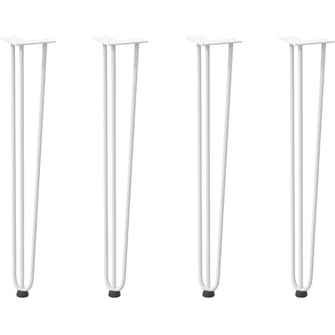 Pied de meuble,Pieds en épingle à cheveux pour consoles, lot de 4, blanc, 72 cm, acier massif CFW82086 (1/5)