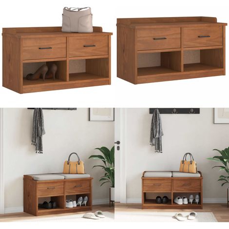 vidaXL Banc de couloir SANDNES 87x40x50 cm bois de pin massif (1/5)