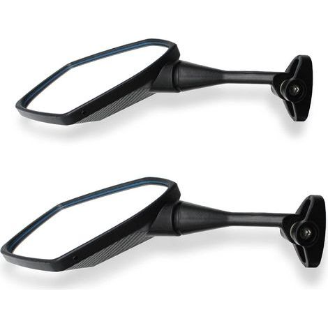 Espejo retrovisor para motocicleta, espejos retrovisores retro para motocicleta, 2 espejos retrovisores de ABS para motocicleta, espejo retrovisor pentagonal de diamante giratorio de 360 grados con to (1/5)