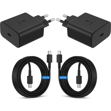 45W USB C Chargeur Adaptateur,pour: Galaxy Ultra S25/S24/S23/S22/S21/S20/+/Note 20/10/9/8/A73/A53/A54/A56/S10/S9,17/16/15/Pro/Pro Max/Plus,iPad,Moto,Google,Chargeur Rapide,et 2M Câble (1/5)