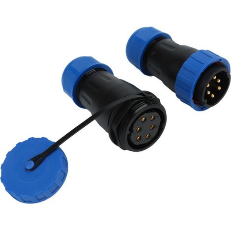 Conector hembra/macho impermeable, sin soldadura, de 380 V y 45 A para fuentes de alimentación aeronáuticas, 6 pines, dimensiones de contacto: 2,8 x 6 mm (1/5)