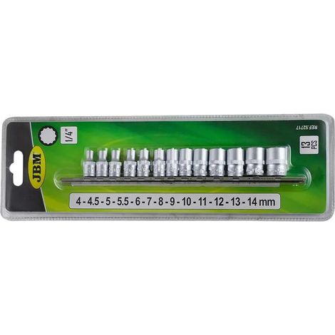Chiavi e bussole jbm 12 point socket set 1 4 pollici 13 pezzi