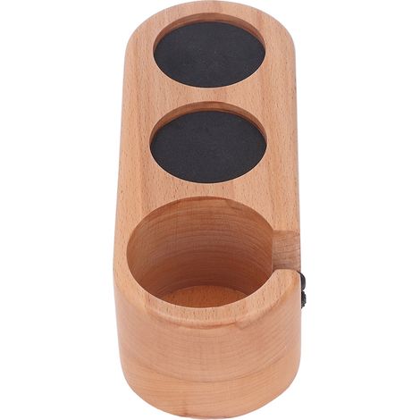 Kaffeefilter-Tamperhalter, Kaffee-Tamperstation mit Holzsockel, Stangen-Tamper-Aufbewahrungsständer, Buche, 3 Löcher, 58 mm (1/5)