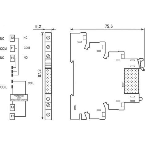 Interface modulaire à relais 6,2mm 1RT 6A 24VDC bornes à cage Agni Finder 122991 - Bleu (1/3)
