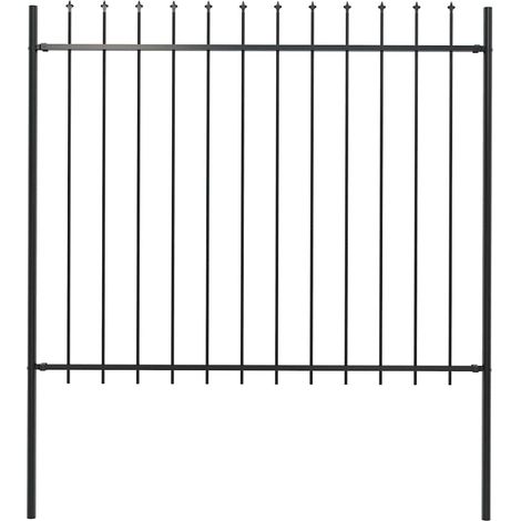 Vidaxl – Clôture de jardin en acier thermolaqué 181 x 150 cm – Avec pointe de flèche – Barrière périmétrique robuste – Matériel de montage inclus