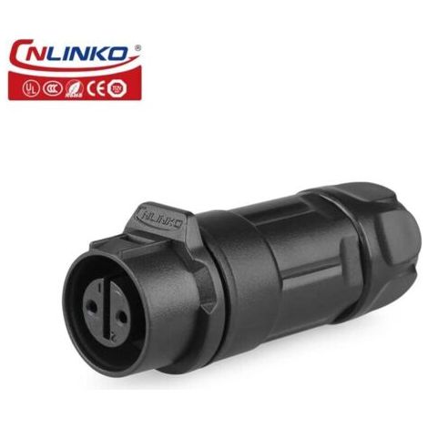 NALOOKAMIC Connecteur étanche industriel IP68 LP-12 Connecteur circulaire rapide Boîtier en plastique PBT Connecteur d'aviation M12 Fiche mâle et femelle à 2-8 broches (2 broches)