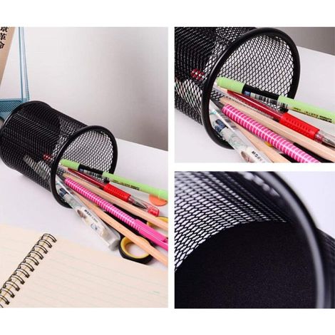 Porte-stylo en métal ajouré, design élégant, coussinet antidérapant en EVA, matériaux de haute qualité, revêtement lisse en ABS, aspect industriel, conception ergonomique pour un accès facile, grande