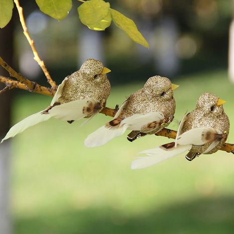 Oiseau en Plumes Artificielles Résistant à la Décoloration pour Décor de Jardin Féerique, Artisanat et Arrangements Floraux (1/5)
