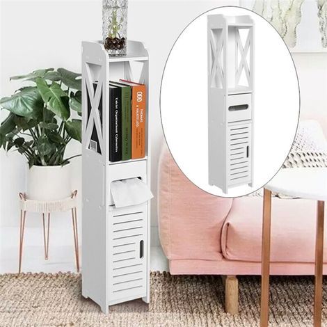 Armoire de Rangement de Salle de Bain Au Sol, pour Ranger du Savon Shampoing, du Gel Douche, des Serviettes (1/5)