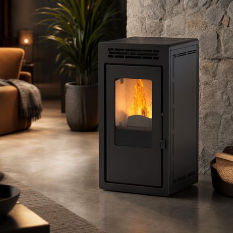 Estufa de pellets ULLER 11 kW Muspel + Wi-Fi, limpieza 10 minutos (1/5)