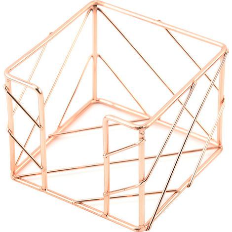 Organizador de Post-it® metálico creativo para escritorio, oro rosa (1/5)