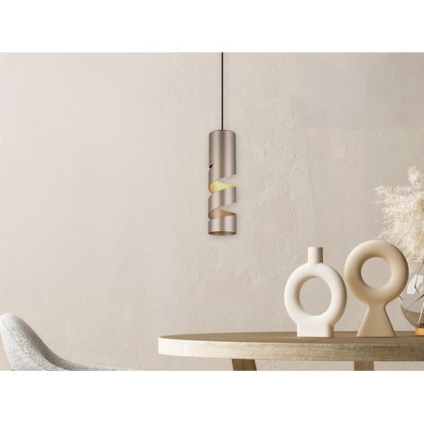 Moderne kleine Pendelleuchte STREAM 1-flammig aus Metall in Coffee, Ø 12cm